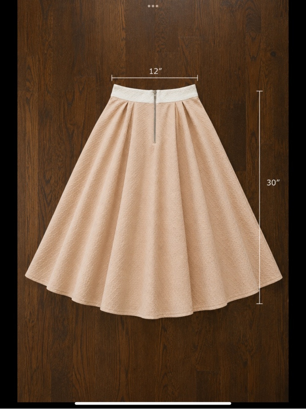 Soft Balletcore Textured Circle Skirt | Blush & Ivory Full Midi Skirt Pockets XS - Picture 8 of 16